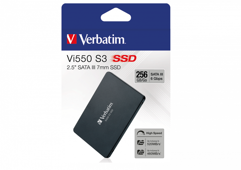0023942493518 VERBATIM VI550 S3 256GB 2.5" SATA III SSD - Image 1