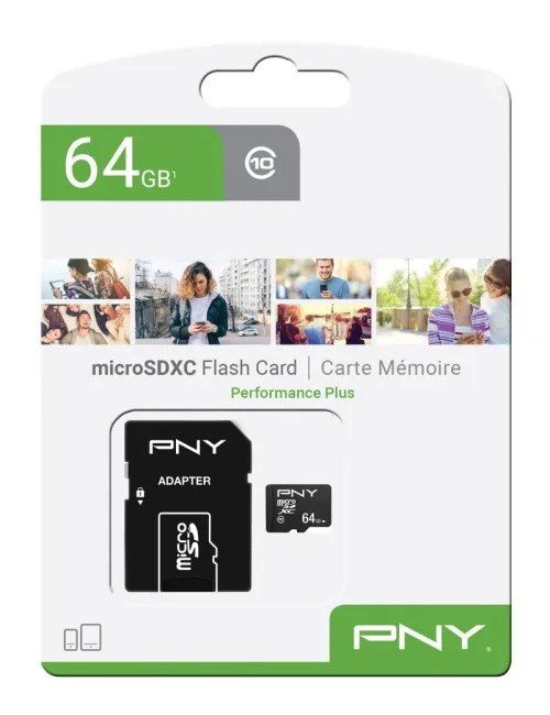 751492625683 PNY Performance Plus 64GB microSD Card - Image 1